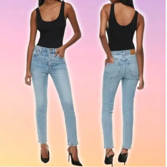 Aritzia Denim Forum Yoko High Rise Slim Jeans Organic Cotton Size 25 - Picture 2 of 16